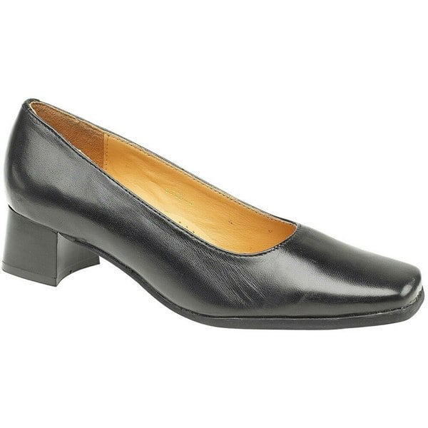 Amblers Walford Ladies Leather Court / Womens Shoes - Black