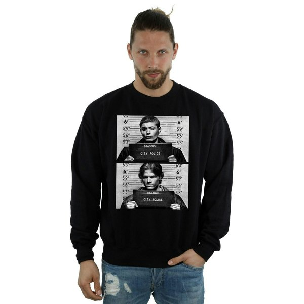 Supernatural Mens Winchester Mugshots Sweatshirt - Black