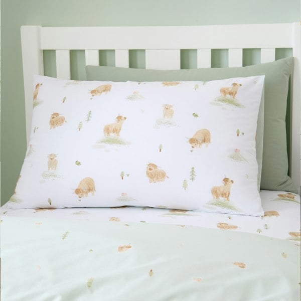 Bianca Mini Moo Cow Reversible Cotton Duvet Cover Set White