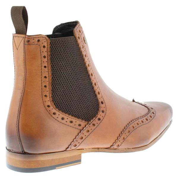 HX London Harlow Men's Leather Pointed Brogue Chelsea Boots