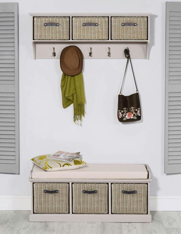 Statement Furniture Tetbury Large Hanging Shelf with 3 Storage Baskets