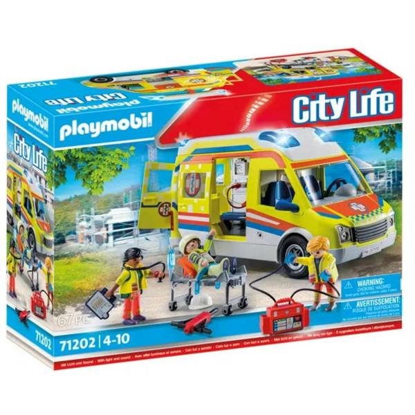 Playmobil City Life Ambulance with Lights and Sound - 71202 Playset