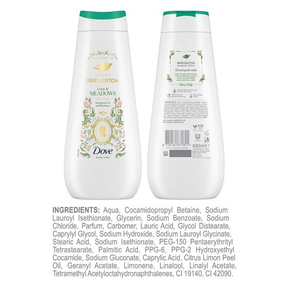 Dove Limited Edition Bridgerton Shower Gel - Love Meadows, 0% Sulfates 400ml