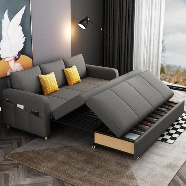 Gabriel Two Seater Sofa Bed, 2m Dark Grey For Display With Damage-Weilai Concept-Weilai Concept