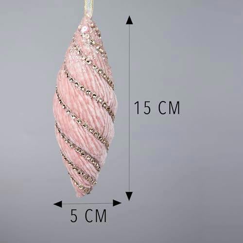15cm Nut Shape Baby Pink Christmas Hanging Decoration Bauble for Tree, Wreath or Garland image 3