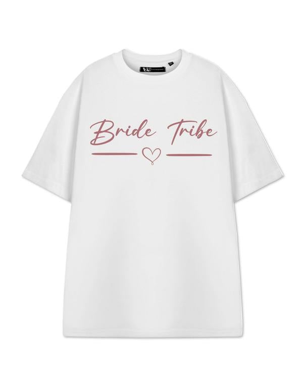 Show Me The Merch Womens White Bride Tribe Short Sleeved T-Shirt