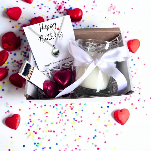 Aye Do Gifts Small Happy Birthday Gift Hamper Necklace, Chocs & Candle