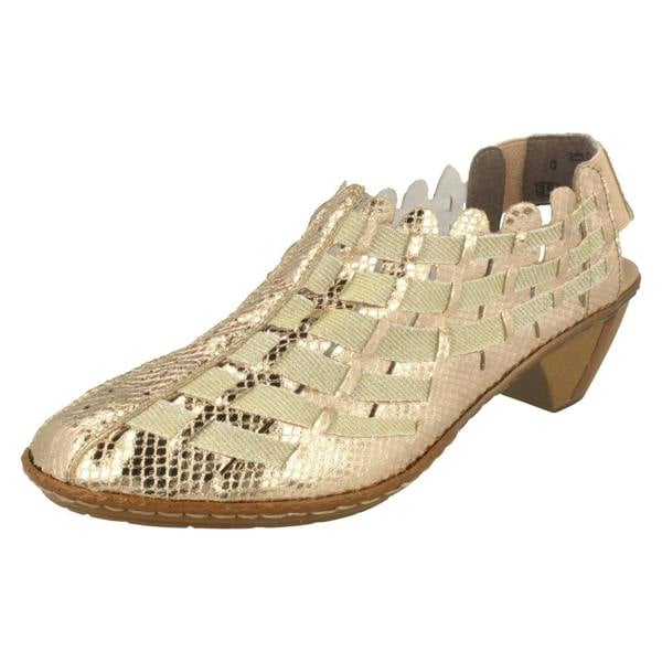 Rieker Ladies Rieker Sling Back Shoes With Woven Detail 46778
