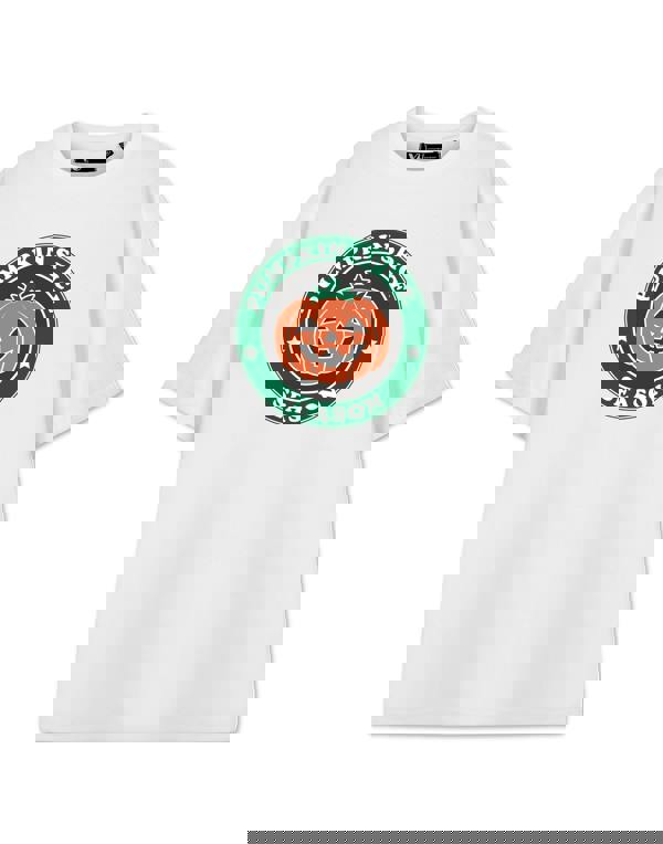 Show Me The Merch Womens White Pumpkin Spice Season Short Sleeved T-Shirt