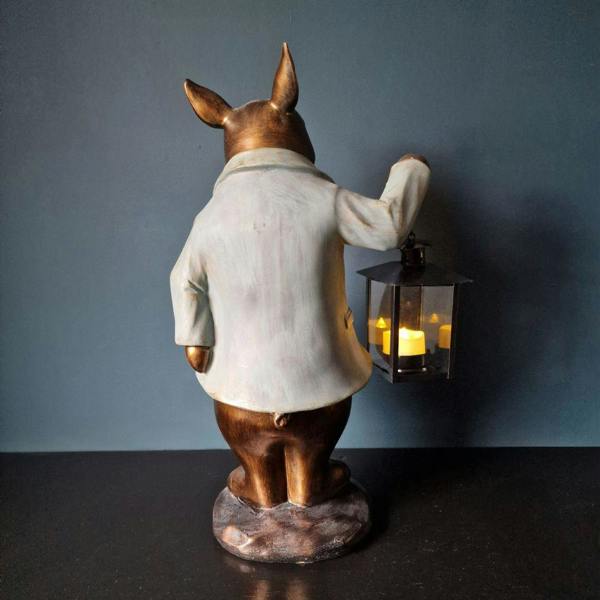 Pig with Lantern Home Decor Ornament
