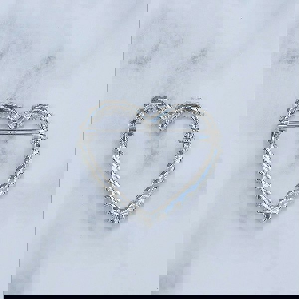 Heart brooch silver pin