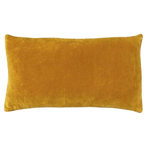 Furn Mangata Velvet Rectangular Cushion Cover - Ochre Yellow