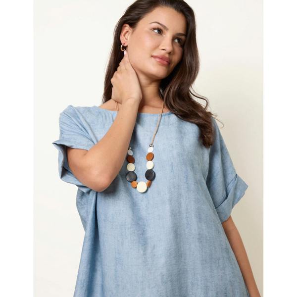 Blue Vanilla Washed Effect Tunic Dress