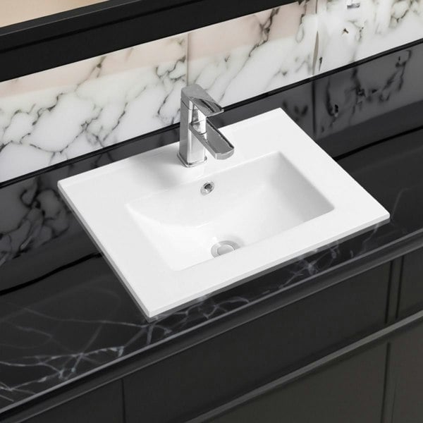 Limoge 4003 Ceramic 51cm Thin-Edge Inset Basin with Deep Scoop