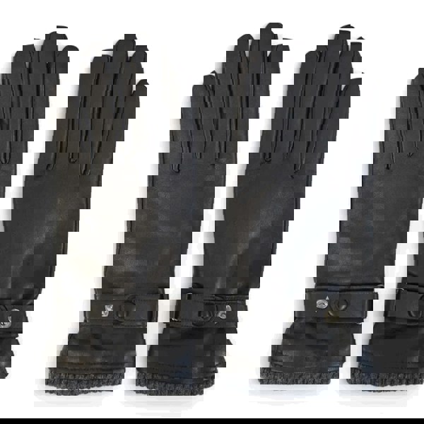 Infinity Leather Men’s Genuine Leather Ribbed Knit Cuff Gloves