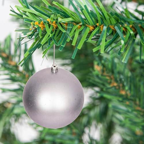 10cm Shatterproof Mid Grey Christmas Baubles, 3 or 6 Pack for Trees and Festive Displays image 6