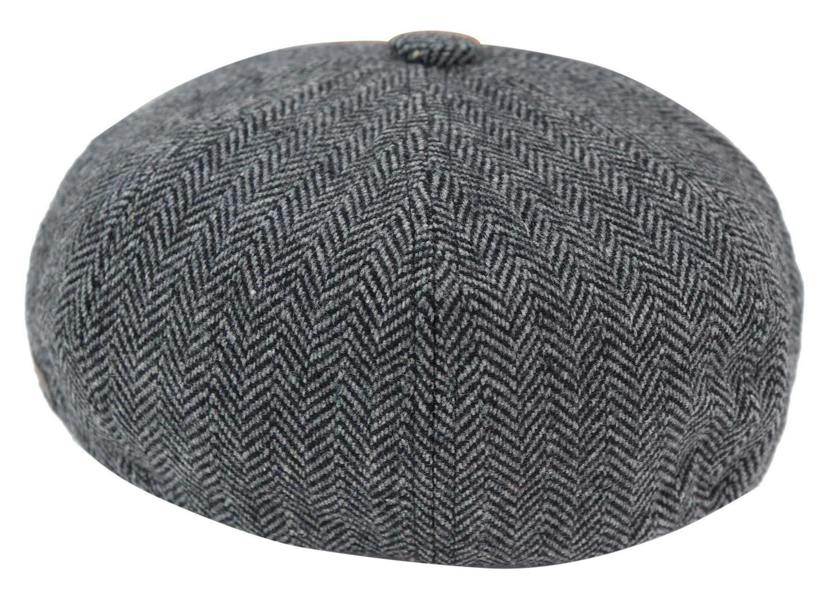 TruClothing Mens Peaky Blinders Tweed Gatsby Flat Baker Hat With Razor Blade