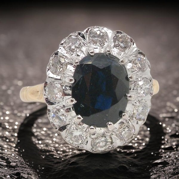 Vintage Tom An impressive Sapphire and Diamond cluster ring