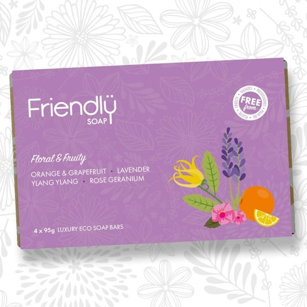 Floral and fruity soap selection sleeve and 4 bars