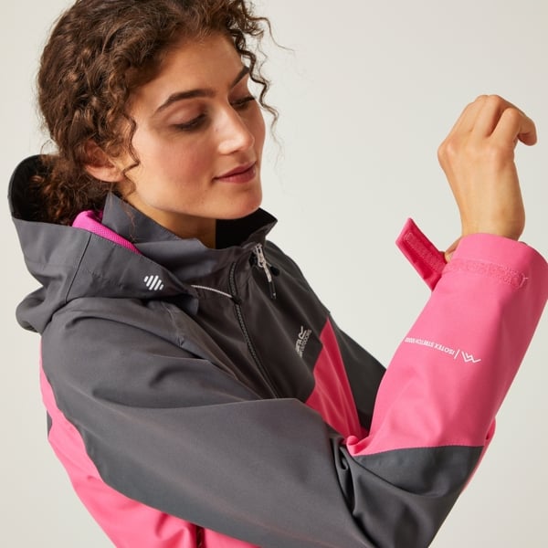 Regatta Women's Bosfield II Waterproof Jacket - Flamingo Pink / Seal Grey