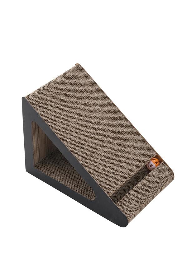 Living and Home Triangle Cat Scratching Post with Bell Ball， Easy to Install, Shavings Free, Scratch Resistant Sofa Cat Scratching Board
