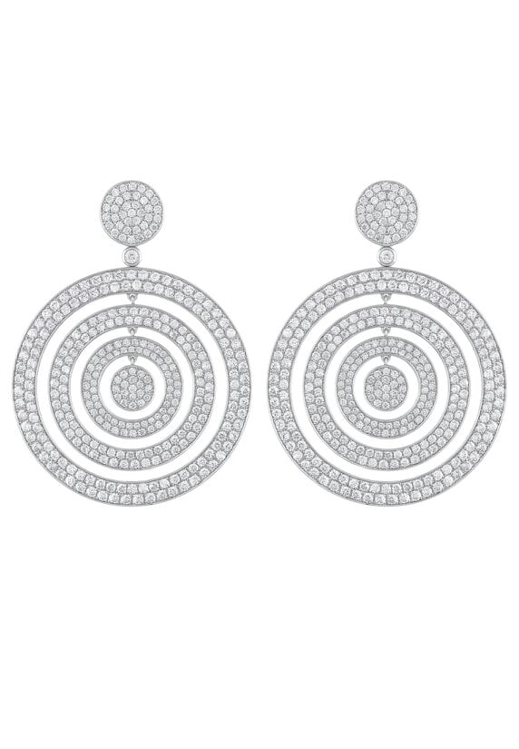 Latelita Whirlpool Trance Statement Drop Earrings Silver