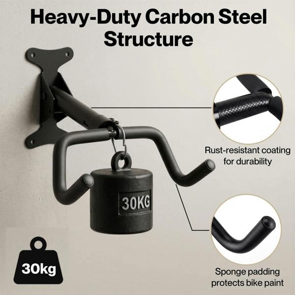 MONVELO Bike Wall Mount Rack Foldable Bicycle Storage Hanger Holder Adjustable