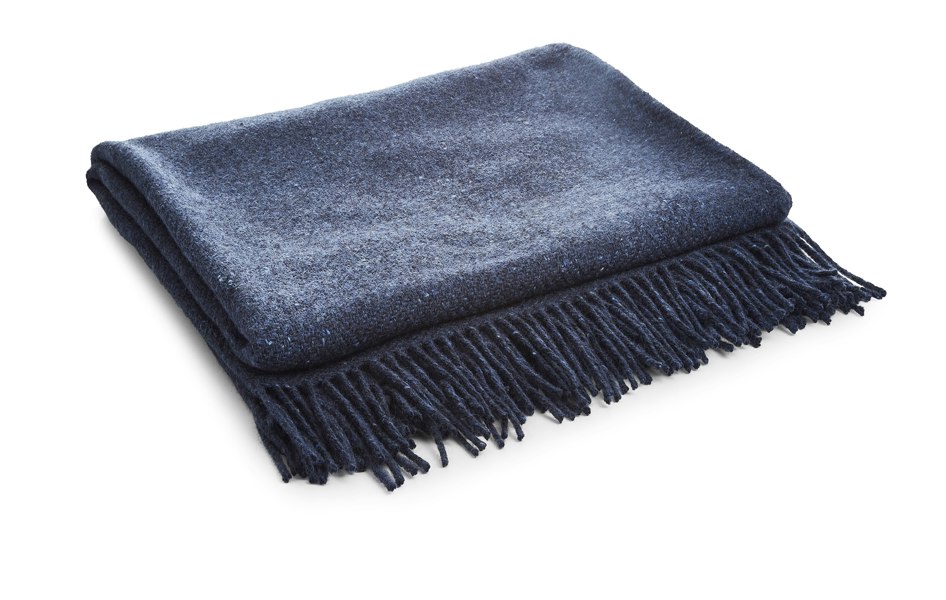 Liddell Mohair Maritime Crolly Navy Blanket Large