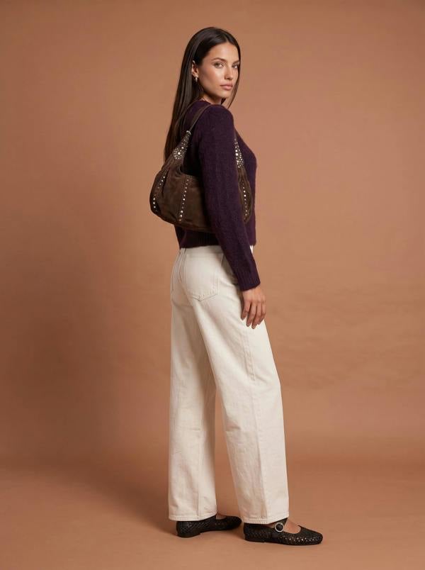 Urban Bliss Wool Blend Cropped Cardigan Purple