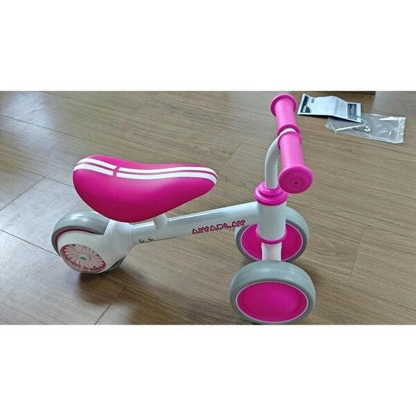 Balance Bike for Kids 1-2 Years, Toddler Bike with Adjustable Seat and Lighting Rear Wheels for Boys and Girls, Pink