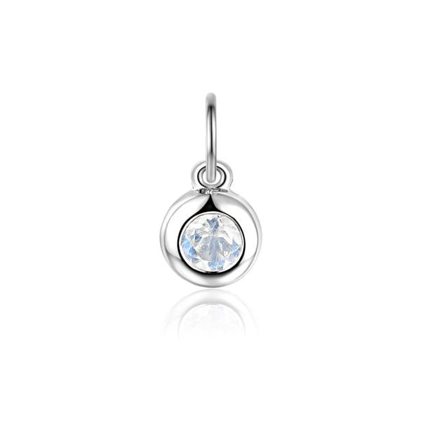 Sarah Layton Moonstone Rubover Birthstone Charm - 9ct White Gold - NTCH409MOON-9WG