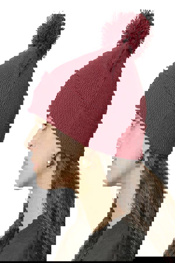 God Given Talent GGT Black Logo Burgundy Bobble Woolly Hat