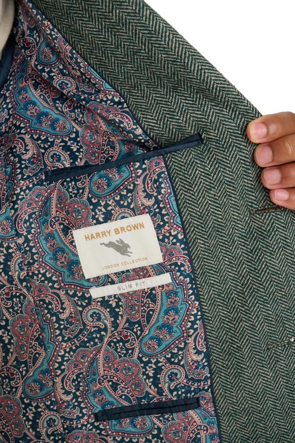 Harry Brown London Henry Tweed Blazer in Green
