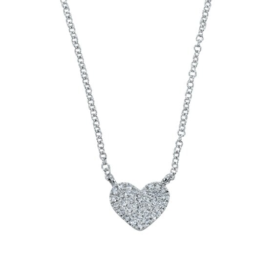 Reeves & Reeves 14K Solid Gold and Diamond Heart Necklace