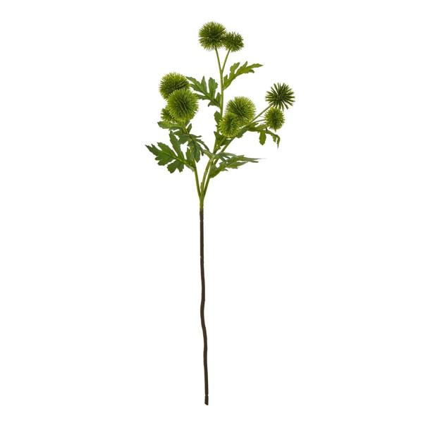 Wyld Haus Set of 3 Artificial Flowers Green Globe Thistle Sprays