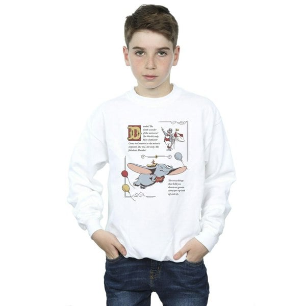 Disney Boys Dumbo Story Book Page Sweatshirt - White