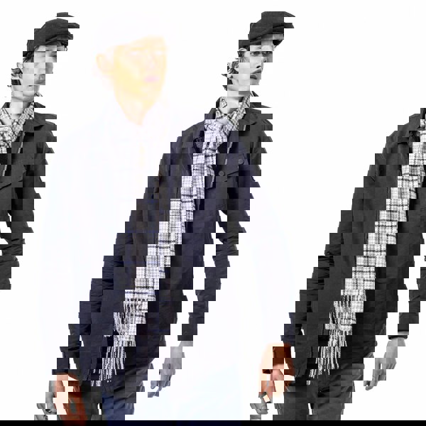 Luxurious Check Wool Scarf - 100% Pure Mongolian Wool