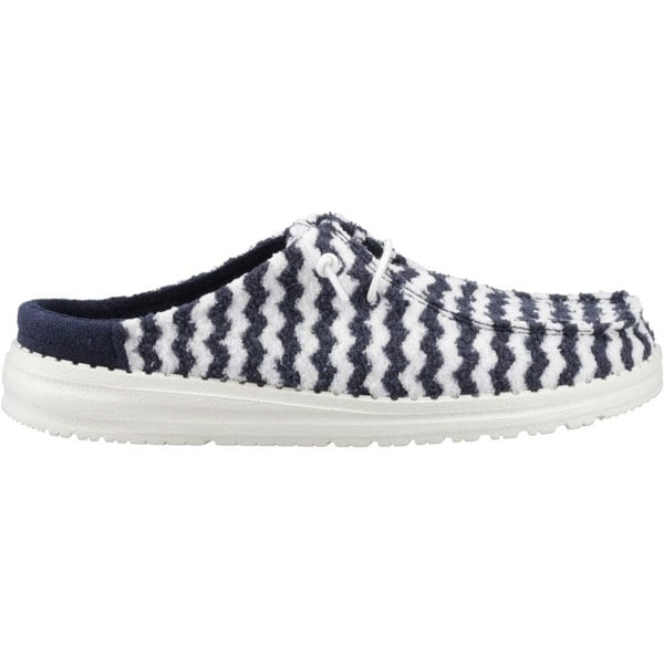 HEYDUDE Wendy Slip Terry Stripe Polyester Women's Navy Blazer/Egret Mules