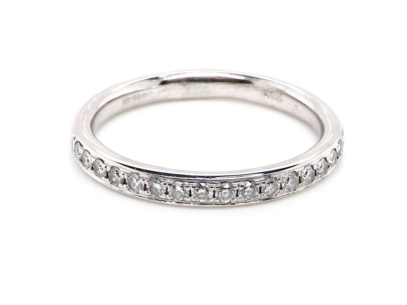 vintage 18 carat white gold half hoop diamond eternity ring