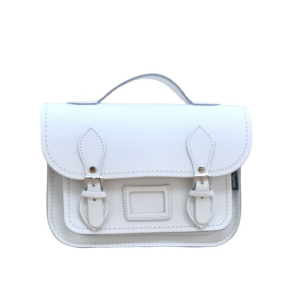 Zatchels Leather Midi Satchel - White