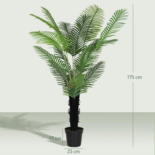 Wyld Haus Seta Tall Artificial Areca Palm With Layered Leaf Detail In Pot 175cm Green