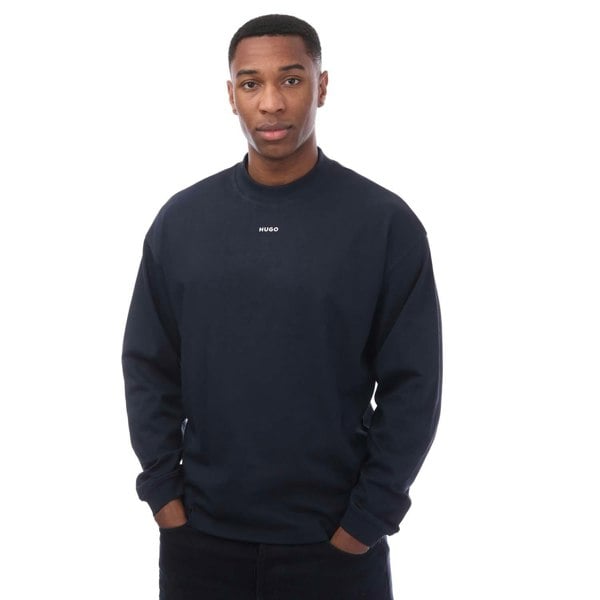 Hugo Boss Mens Logo Printed Relaxed Fit T-Shirt - Dark Blue