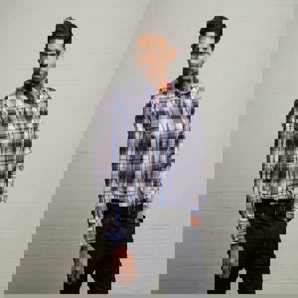 Gabicci G53W01 Mens Long Sleeve Woven Check Shirt Gabicci Classic - STORM