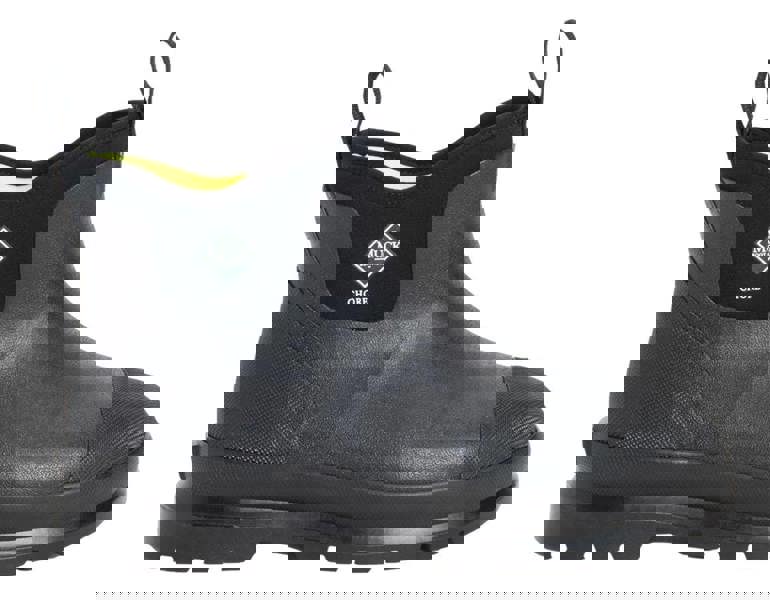 Muck Boots MUCK Chore Classic Chelsea Mens Stable Farm Wellington Wellie Ankle Boots, black waterproof ankle boots with slip-resistant sole and pull-tabs for easy wear.