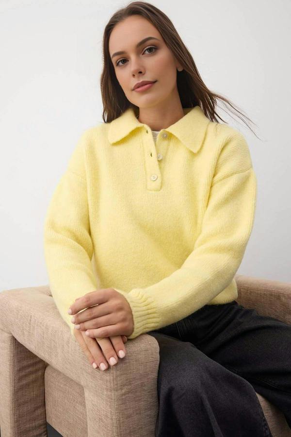 WOVCOR Basic Loose Fit Special Yarn Knit Sweater