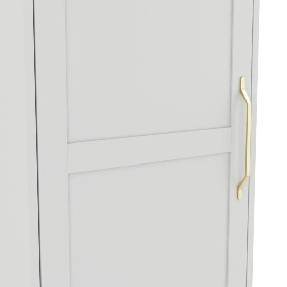 Wyld Haus Kahs White Wooden 1 Door Storage Wardrobe Gold Handles