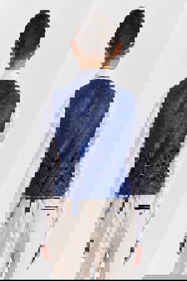 Paul Andrew Regent - Boys Cream 3 Piece Prince Of Wales Checked Suit