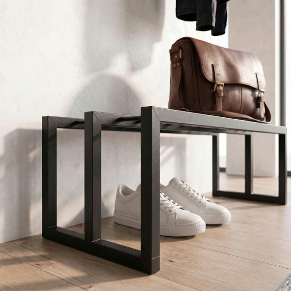 Decortie Roya Hall Set Shoe Rack, 5 Metal Hook Wall Rail 72 x 30 x 50.2 cm