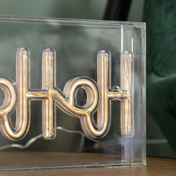 Samuel Alexander 15cm x 30cm Light up Christmas Ho Ho Ho Neon Flex Sign with Warm White LEDs