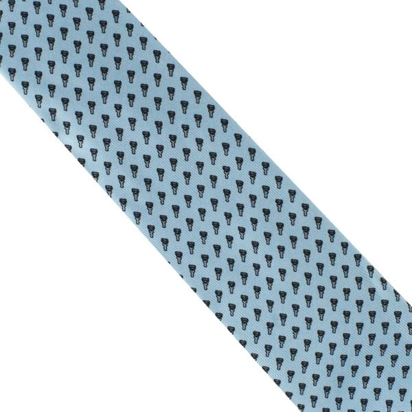 Dunhill luxurious mulberry silk tie in an attache lock repeat pattern